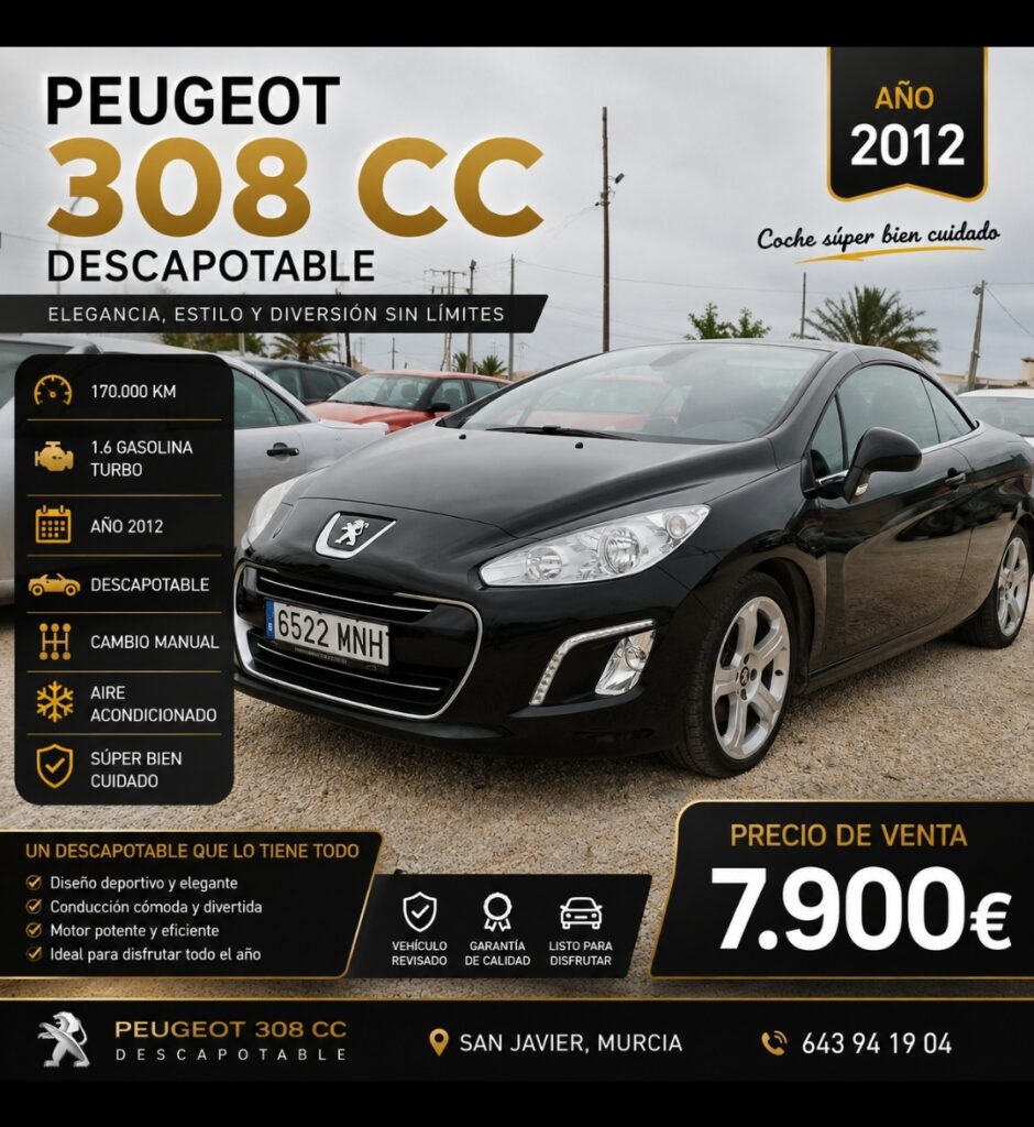 PEUGEOT 308cc descapotable
